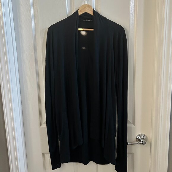 Athleta Cardigan Sweater Women Black Pranayama Open Front SZXS Athleisure Casual - Picture 6 of 10
